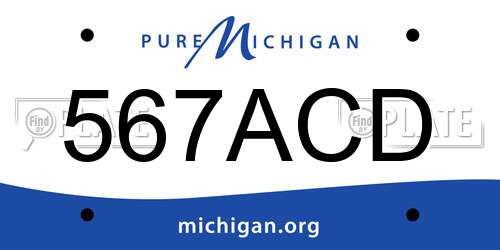 567ACD Michigan License Plate