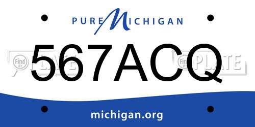 567ACQ Michigan License Plate