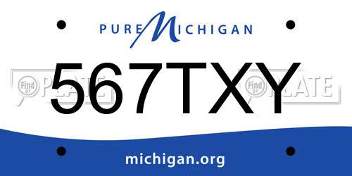 567TXY Michigan License Plate