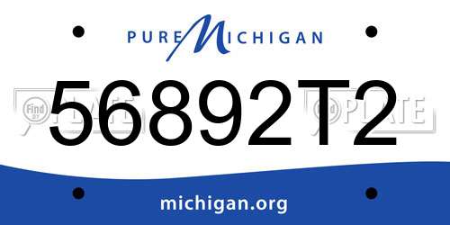 56892T2 Michigan License Plate