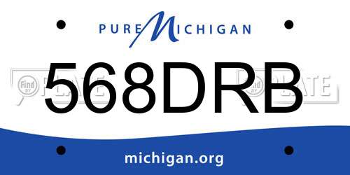 568DRB Michigan License Plate