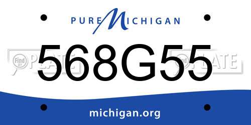 568G55 Michigan License Plate