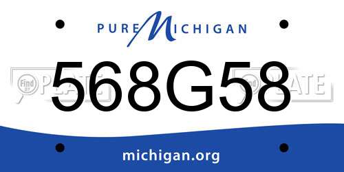 568G58 Michigan License Plate