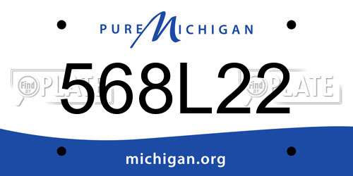 568L22 Michigan License Plate