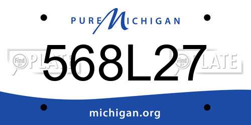 568L27 Michigan License Plate