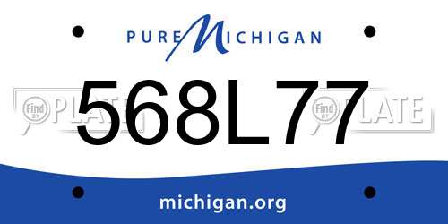 568L77 Michigan License Plate