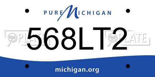568LT2 Michigan License Plate