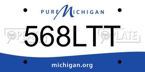 568LTT Michigan License Plate