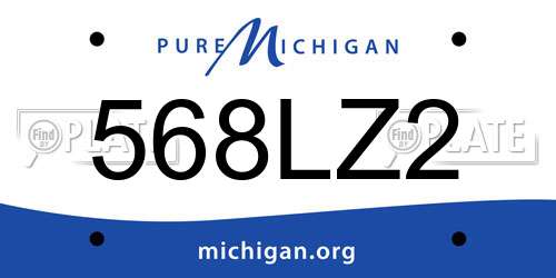 568LZ2 Michigan License Plate
