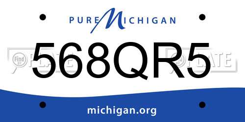568QR5 Michigan License Plate