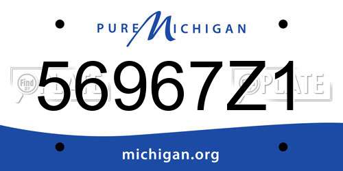 56967Z1 Michigan License Plate