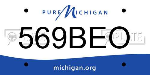 569BEO Michigan License Plate