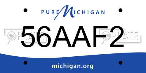 56AAF2 Michigan License Plate