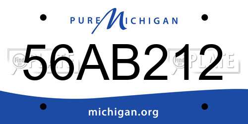 56AB212 Michigan License Plate