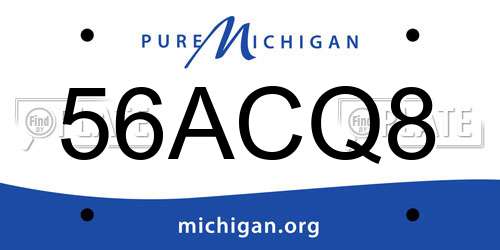 56ACQ8 Michigan License Plate