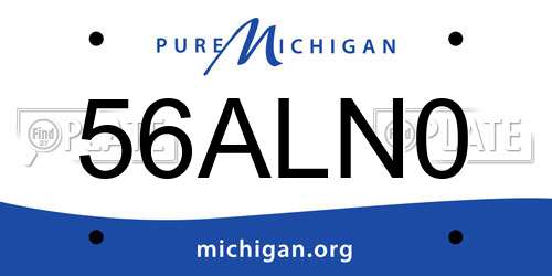 56ALN0 Michigan License Plate