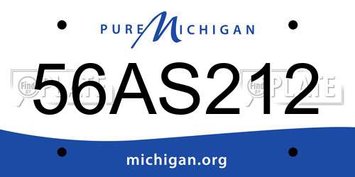 56AS212 Michigan License Plate