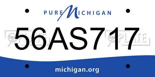 56AS717 Michigan License Plate