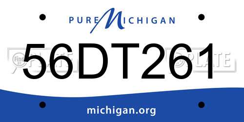 56DT261 Michigan License Plate