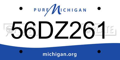56DZ261 Michigan License Plate