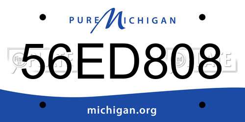 56ED808 Michigan License Plate