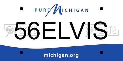 56ELVIS Michigan License Plate