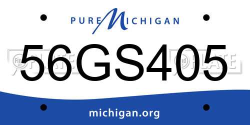 56GS405 Michigan License Plate