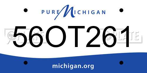 56OT261 Michigan License Plate