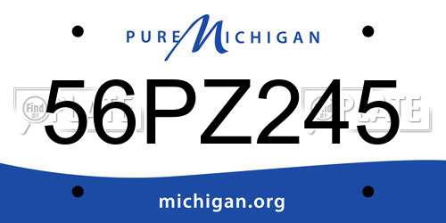 56PZ245 Michigan License Plate