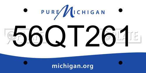 56QT261 Michigan License Plate
