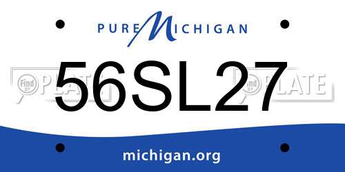 56SL27 Michigan License Plate
