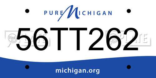 56TT262 Michigan License Plate