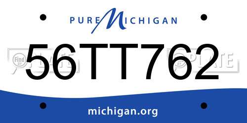 56TT762 Michigan License Plate