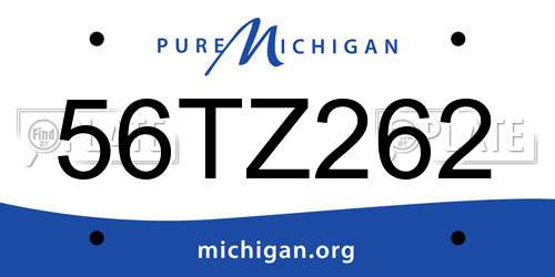 56TZ262 Michigan License Plate