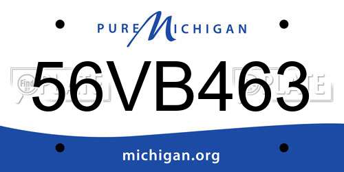 56VB463 Michigan License Plate