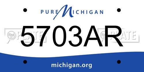 5703AR Michigan License Plate