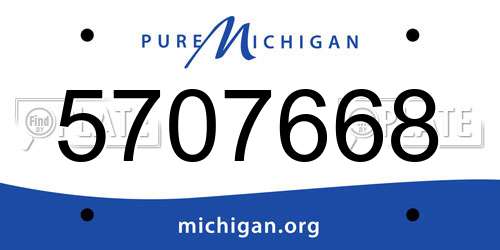 5707668 Michigan License Plate