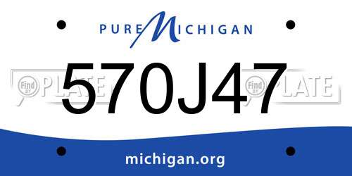 570J47 Michigan License Plate