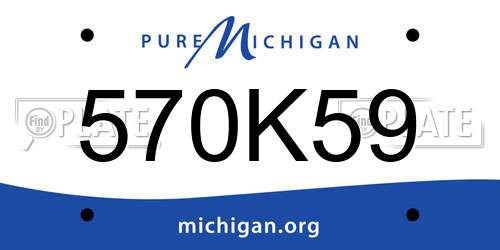 570K59 Michigan License Plate