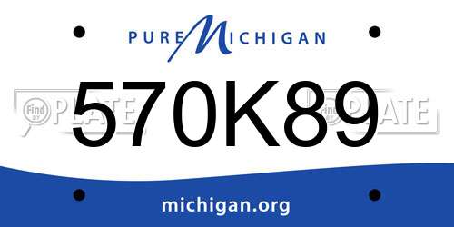 570K89 Michigan License Plate
