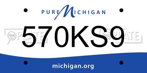 570KS9 Michigan License Plate