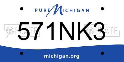 571NK3 Michigan License Plate