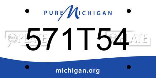 571T54 Michigan License Plate