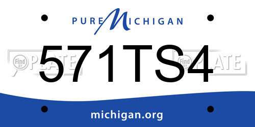 571TS4 Michigan License Plate