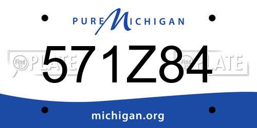 571Z84 Michigan License Plate