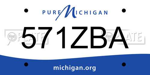 571ZBA Michigan License Plate