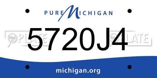 5720J4 Michigan License Plate