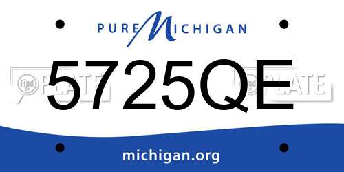 5725QE Michigan License Plate
