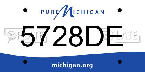 5728DE Michigan License Plate