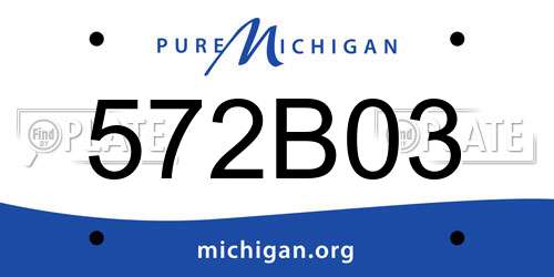 572B03 Michigan License Plate